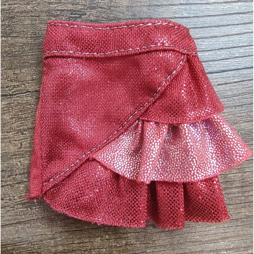 Barbie Doll My Scene Outfit Sparkling Metallic Red Ruffle Mini Skirt Rare Z33